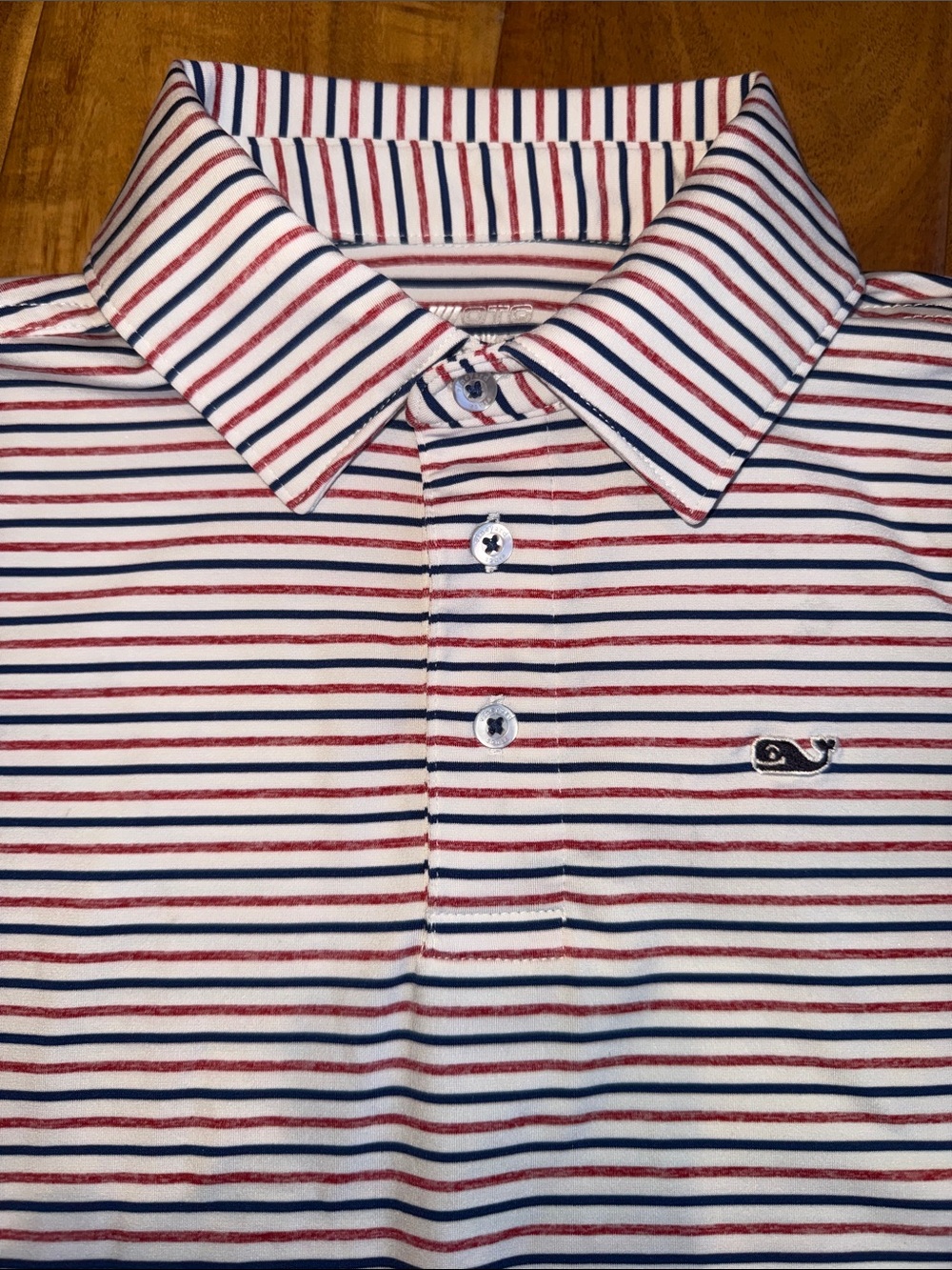 Vineyard Vines Red & Navy Striped Kids Polo - Picture 4 of 6